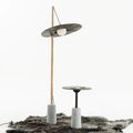 Nomad Lamp Drumroll - Exclusive Floor Lamp with Yak-Leather, Wood and Cement - MATSU Europe & Middle East