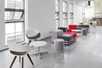 KVN Design Furniture Singlax Modular Sofa with cushion cubes and chrom metal frame