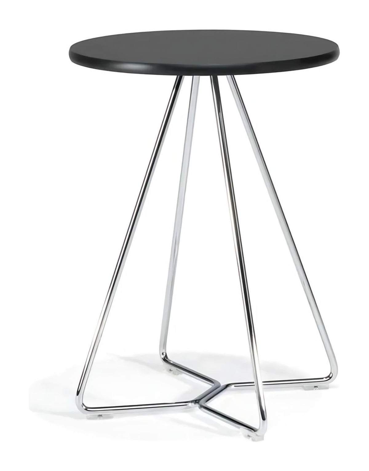 CHIC Volpino side table with black top and chrome wire legs