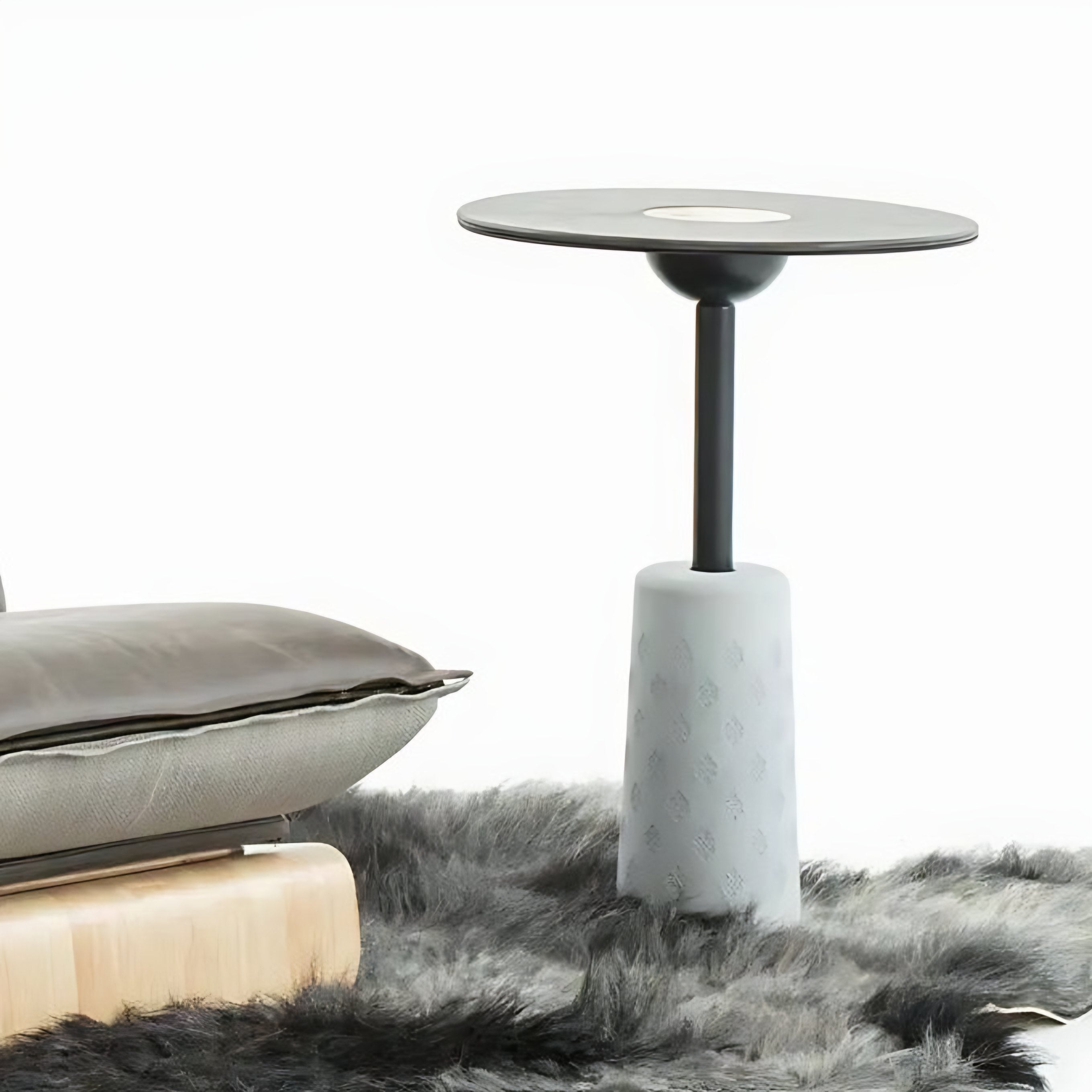 NOMAD Tea Table in Yak Leather